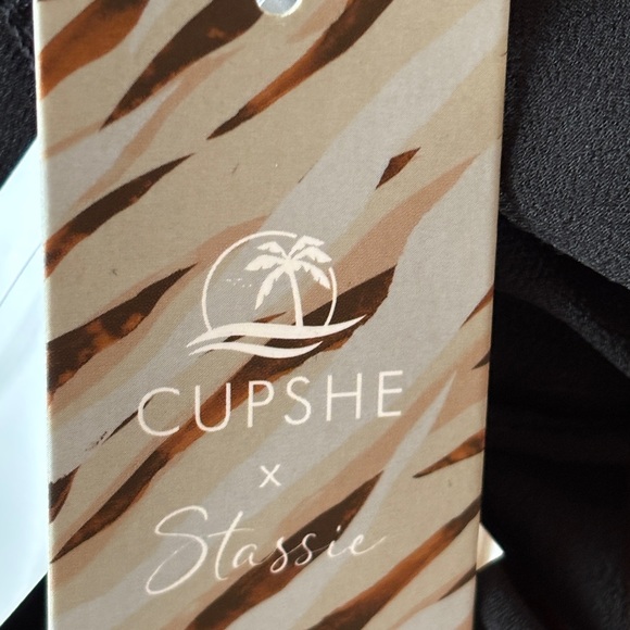 Cupshe Elegant Sheer Black Tie-Front Swimsuit Cover-up XS NWT - Picture 4 of 7